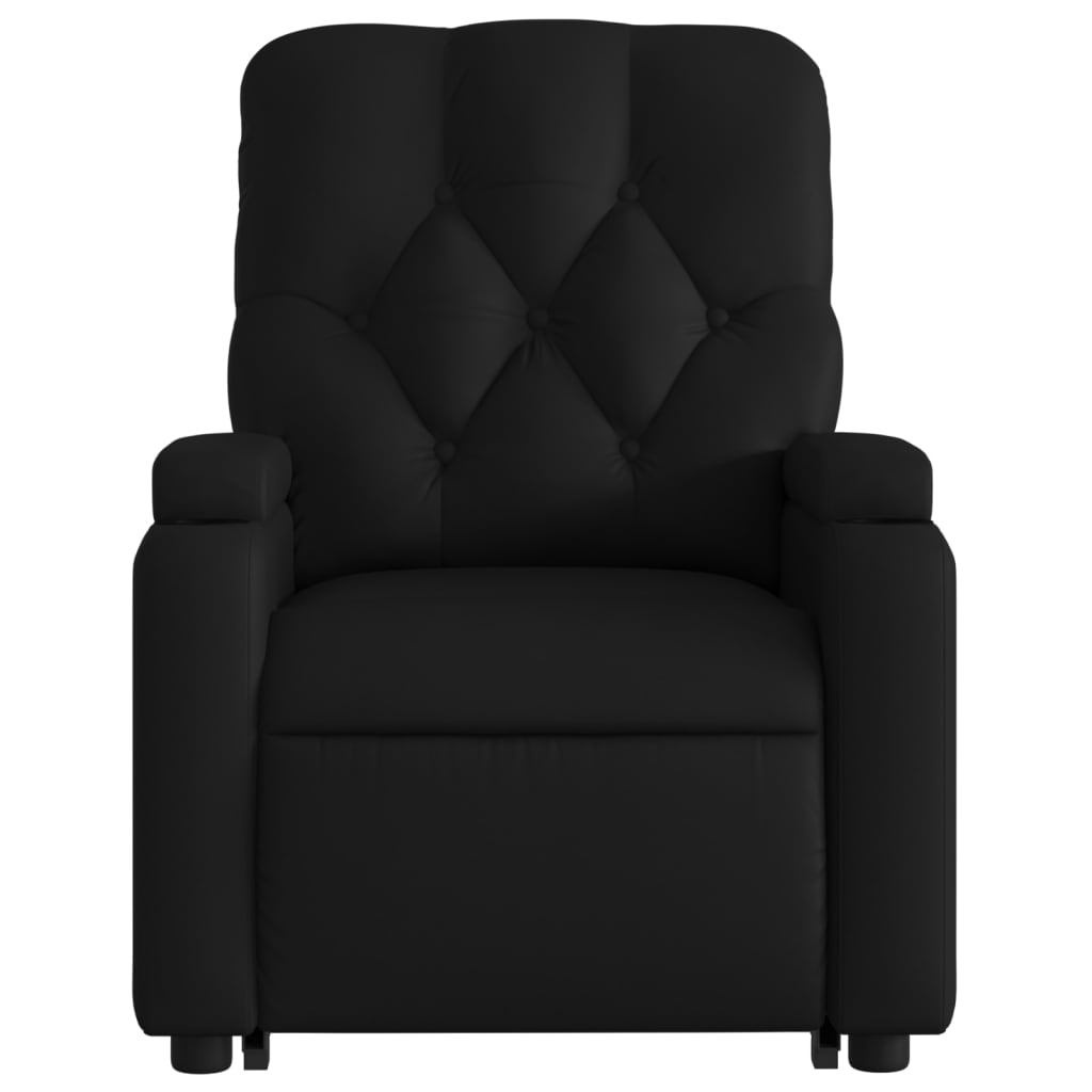 Electric Stand up Massage Recliner Chair Black Faux Leather