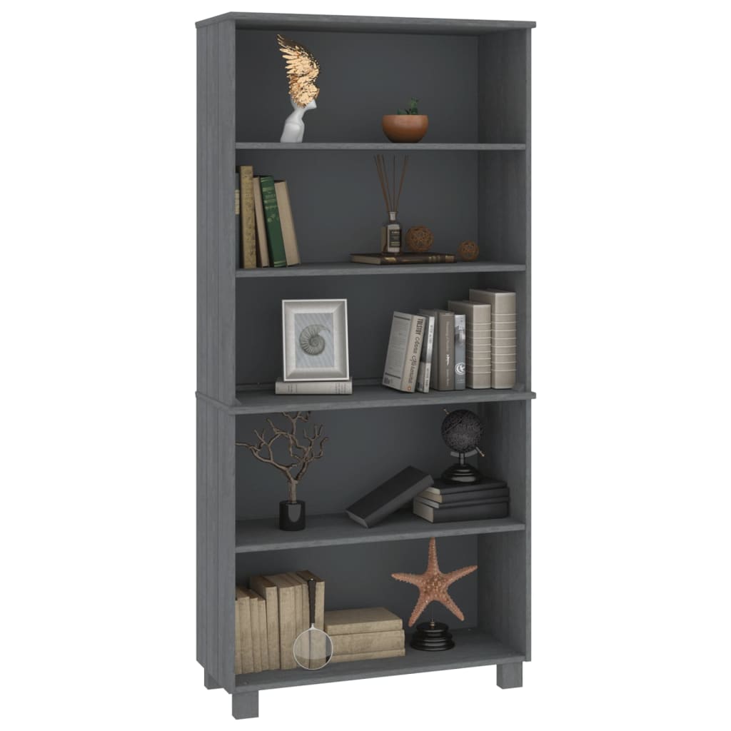 Highboard HAMAR Solid Wood Pine Dark Gray