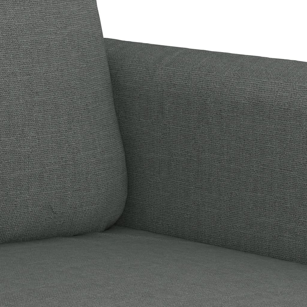 2 Piece Sofa Set with Pillows Dark Gray Fabric