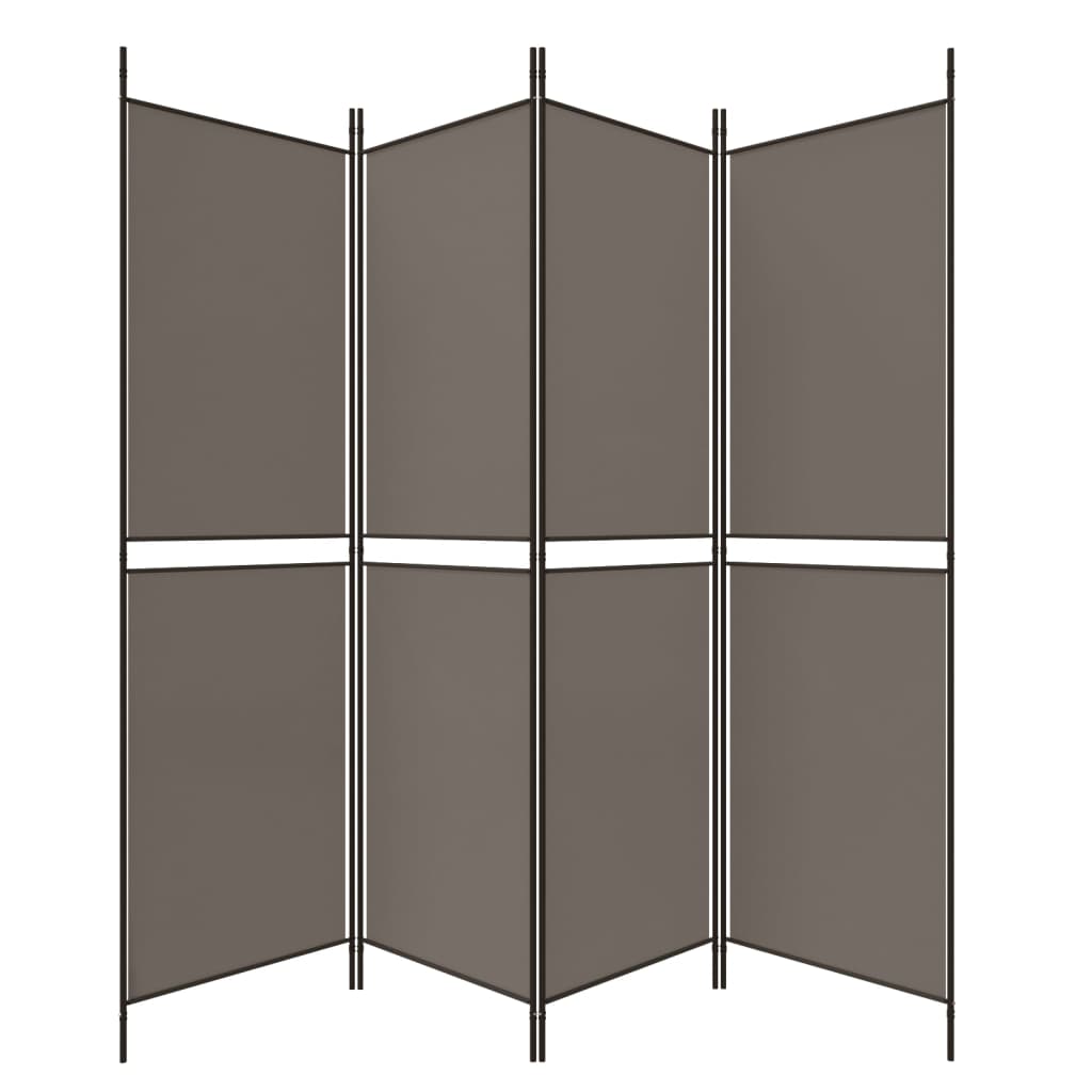 4-Panel Room Divider Anthracite 78.7"x86.6" Fabric