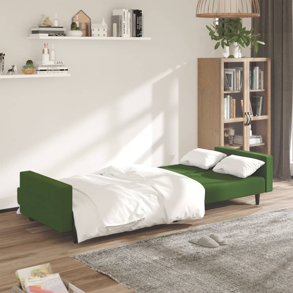 2-Seater Sofa Bed Dark Green Velvet