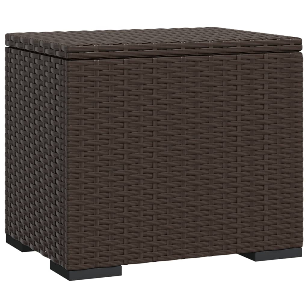 Ottoman with Cushion Brown 15.7"x11.8"x15.7" Poly Rattan