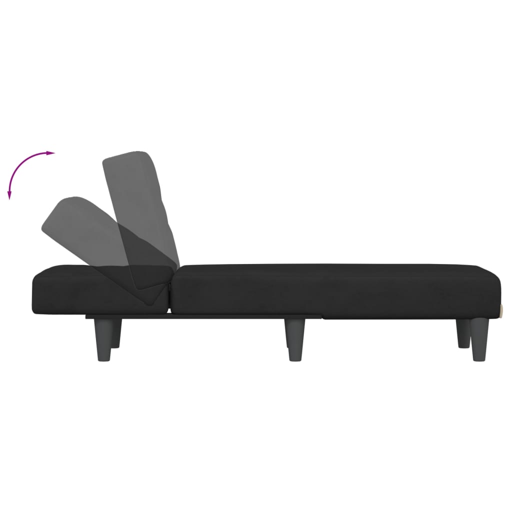 Chaise Longue Black Velvet