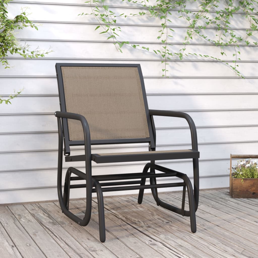 Garden Glider Chairs 2 pcs Black 24"x29.9"x34.3" Textilene&Steel