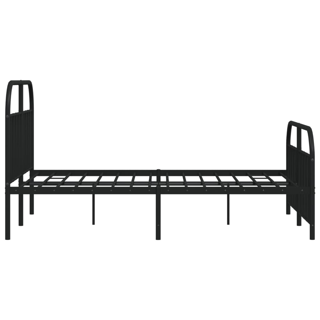 Metal Bed Frame without Mattress with Footboard Black 53.1"x74.8"