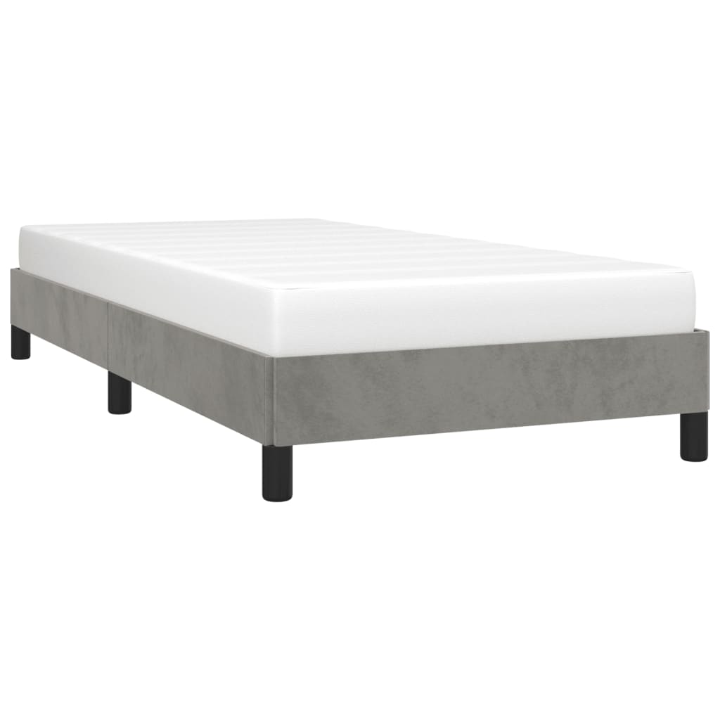 Bed Frame without Mattress Light Gray 39.4"x79.9" Twin XL Velvet