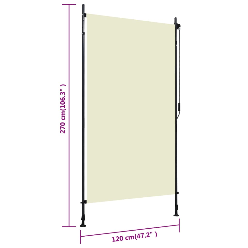 Outdoor Roller Blind 47.2"x106.3" Cream