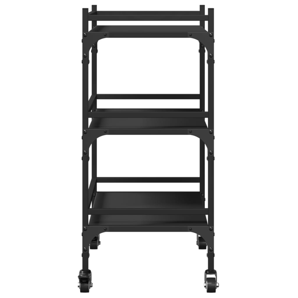 Kitchen Trolley Black 19.7"x13.8"x29.7" Engineered Wood