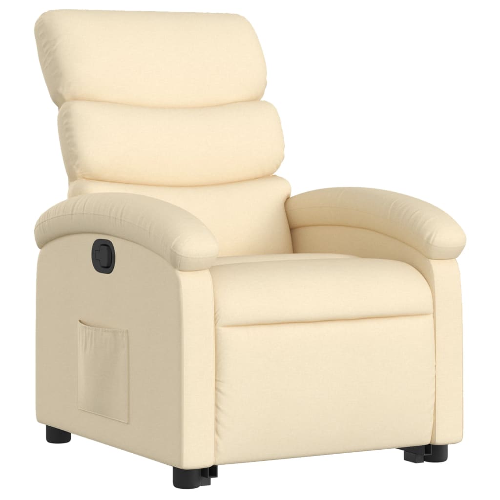 Stand up Recliner Chair Cream Fabric