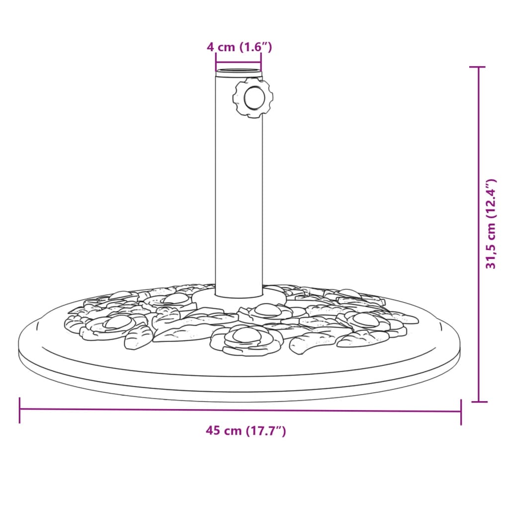 Parasol Base for Ø1.5"/1.9" Poles 26.5 lb Round