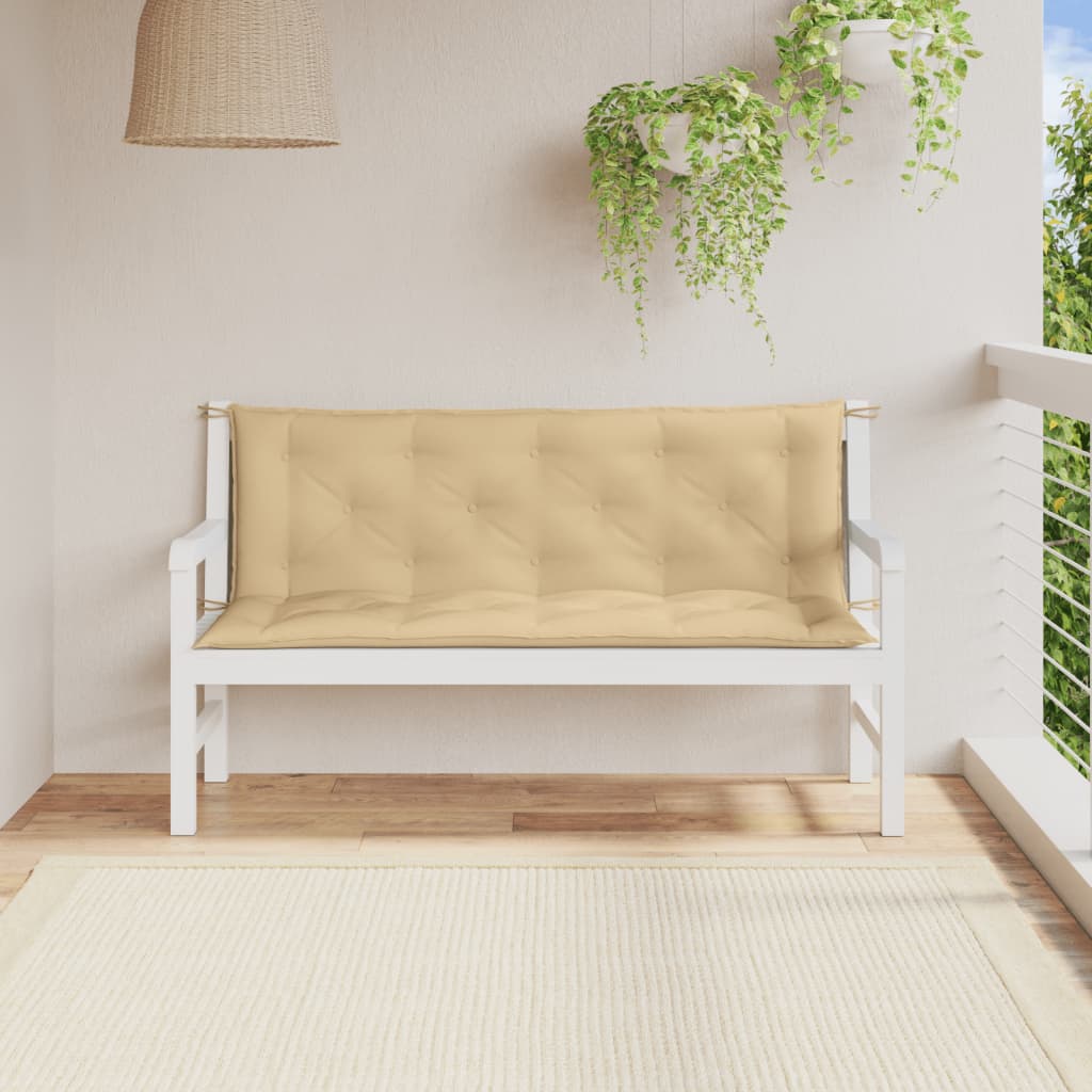 Garden Bench Cushions 2 pcs Melange Beige 59.1"x19.7"x2.8" Fabric