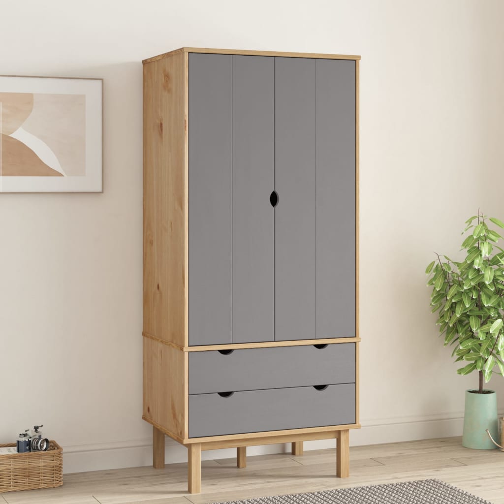 Wardrobe OTTA 30.1"x20.9"x67.7" Solid Wood Pine