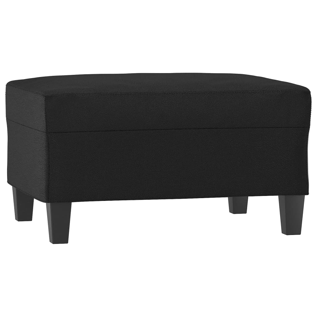 Footstool Black 27.6"x21.7"x16.1" Faux Leather