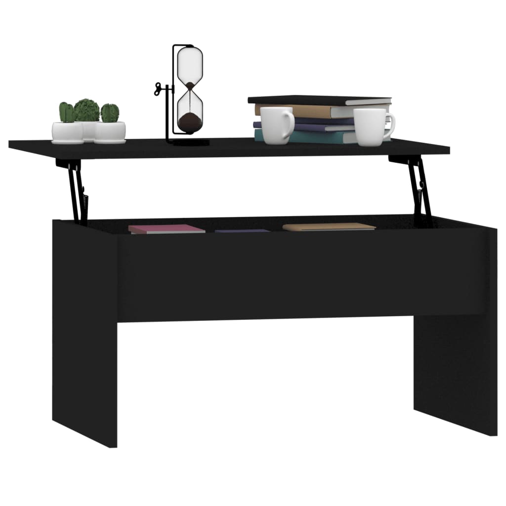 Coffee Table Black 31.5"x19.9"x16.3" Engineered Wood