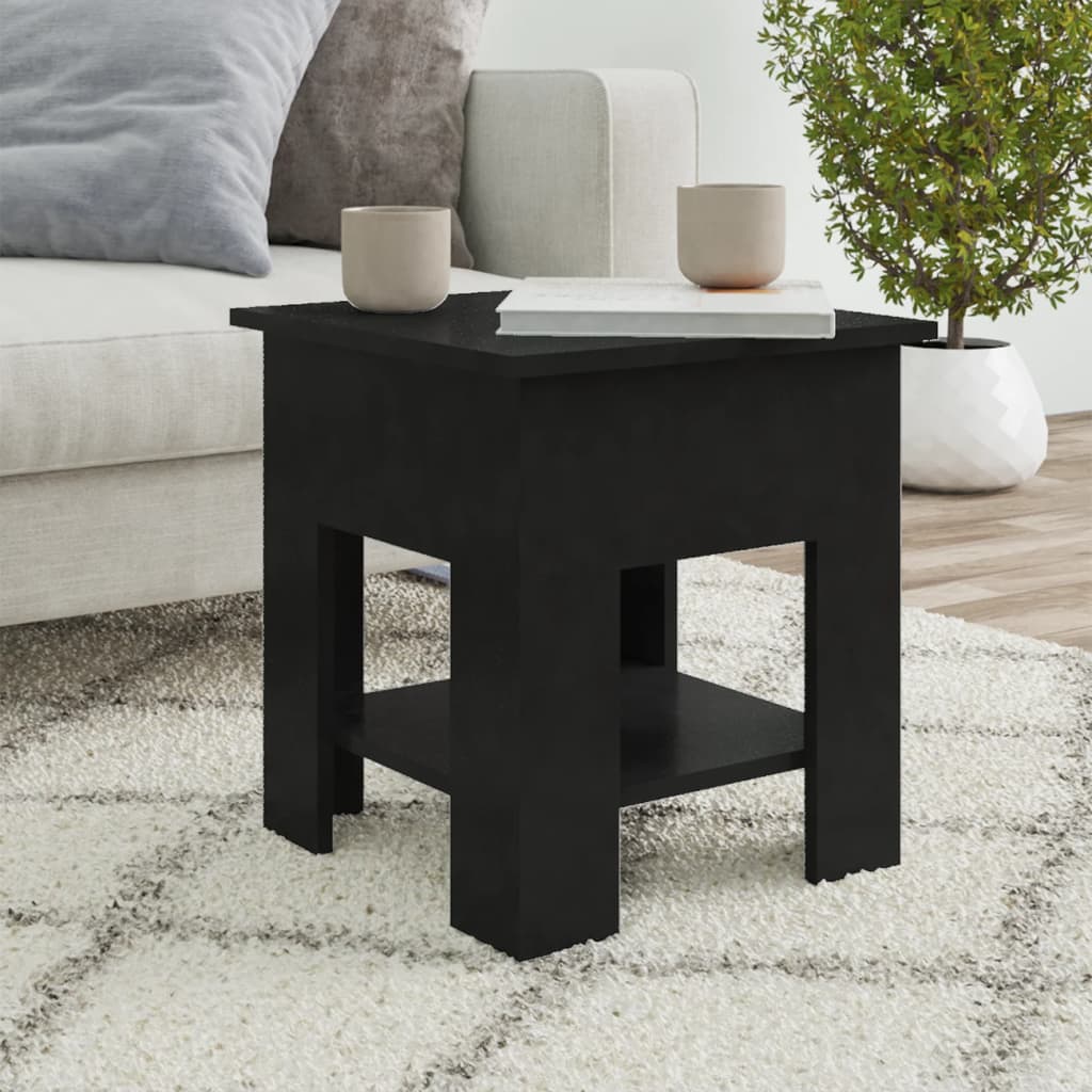 Coffee Table Black 15.7"x15.7"x16.5" Engineered Wood