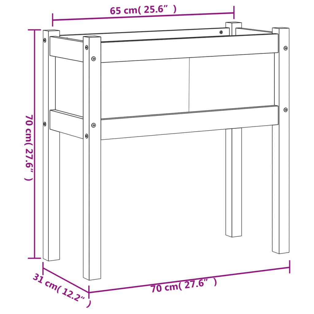 Garden Planters 2 pcs with Legs Wax Brown Solid Wood Pine