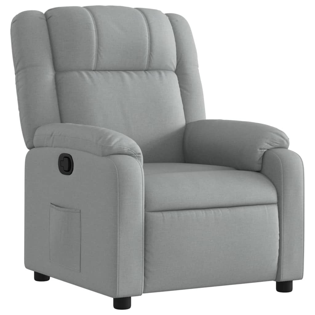 Recliner Chair Light Gray Fabric