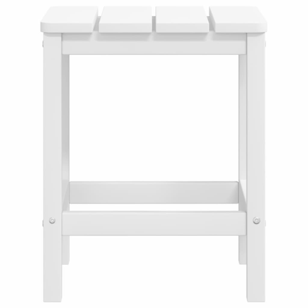 Patio Adirondack Chairs with Footstool & Table HDPE White