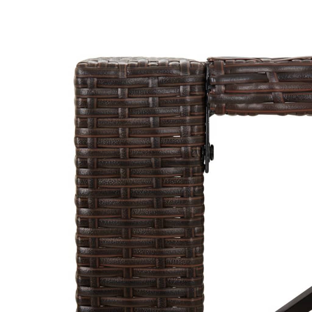 5 Piece Patio Bar Set Brown Poly Rattan