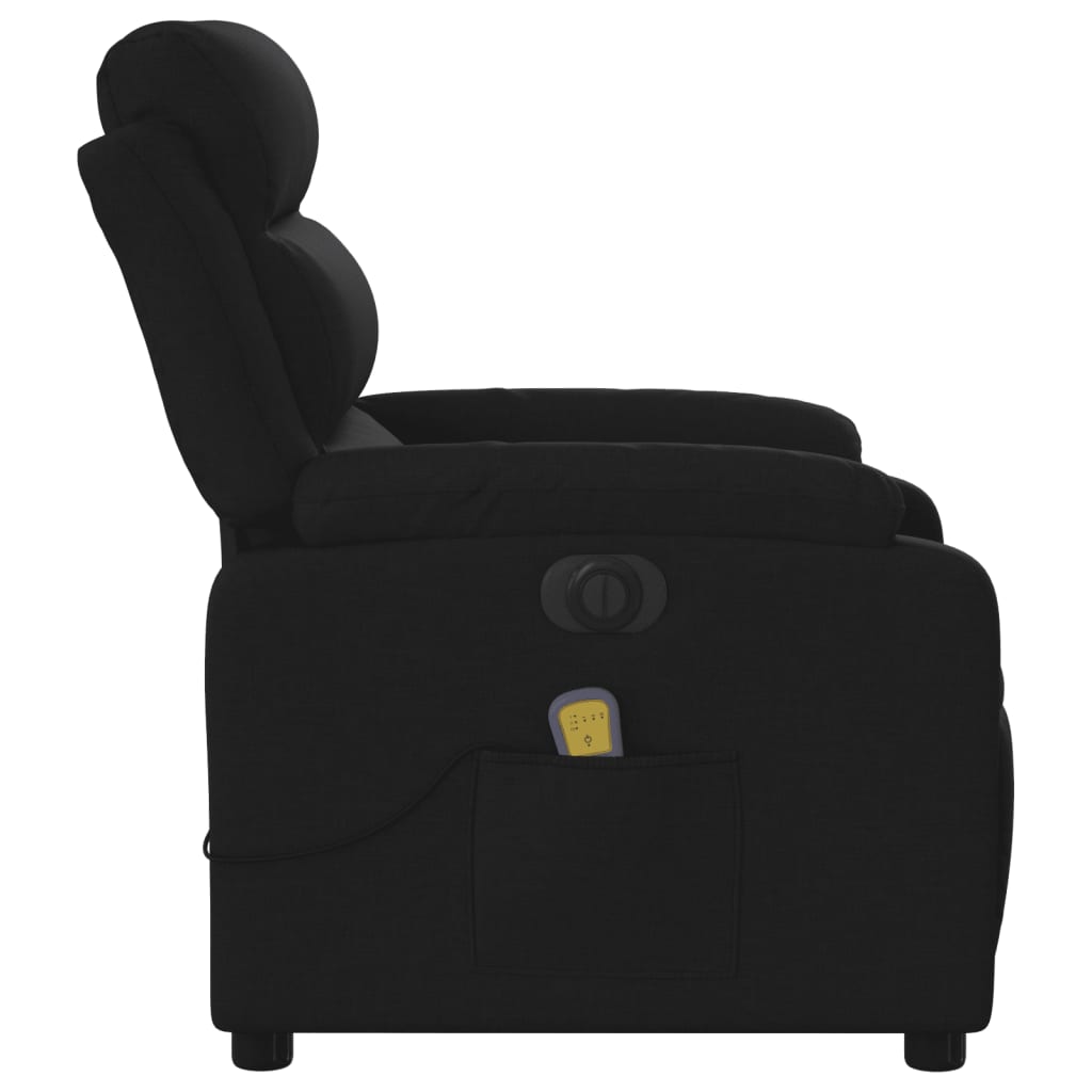 Electric Massage Recliner Chair Black Fabric