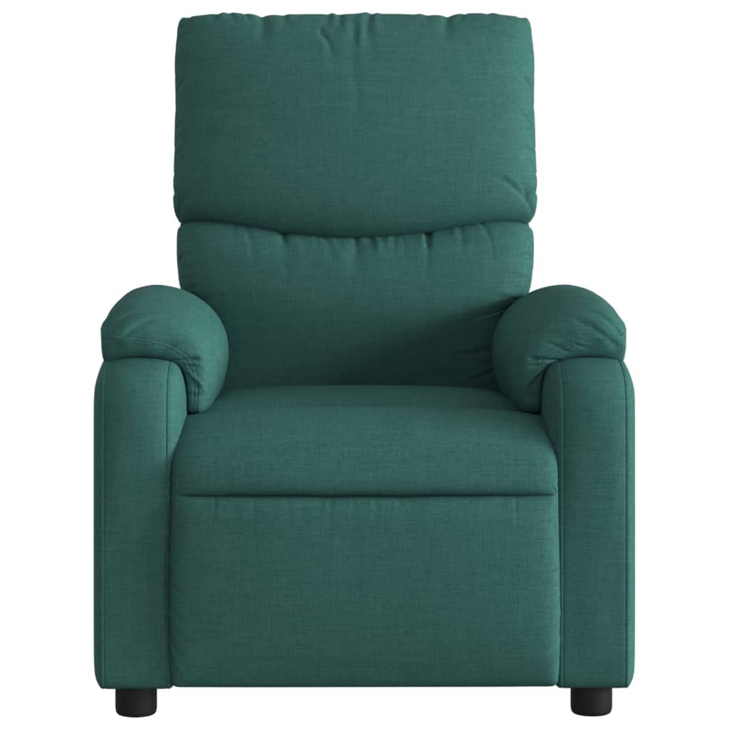 Massage Recliner Chair Dark Green Fabric