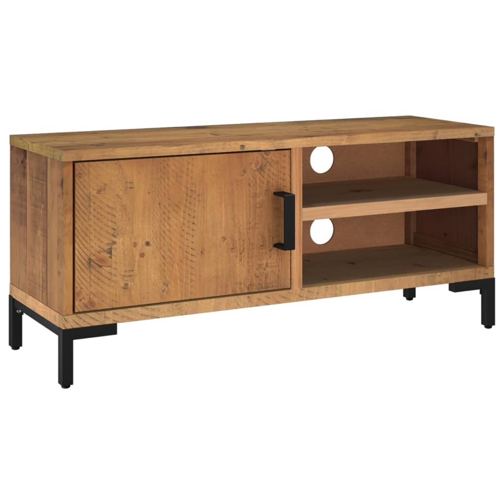 TV Stand Brown 35.4"x11.8"x15.7" Solid Wood Pine