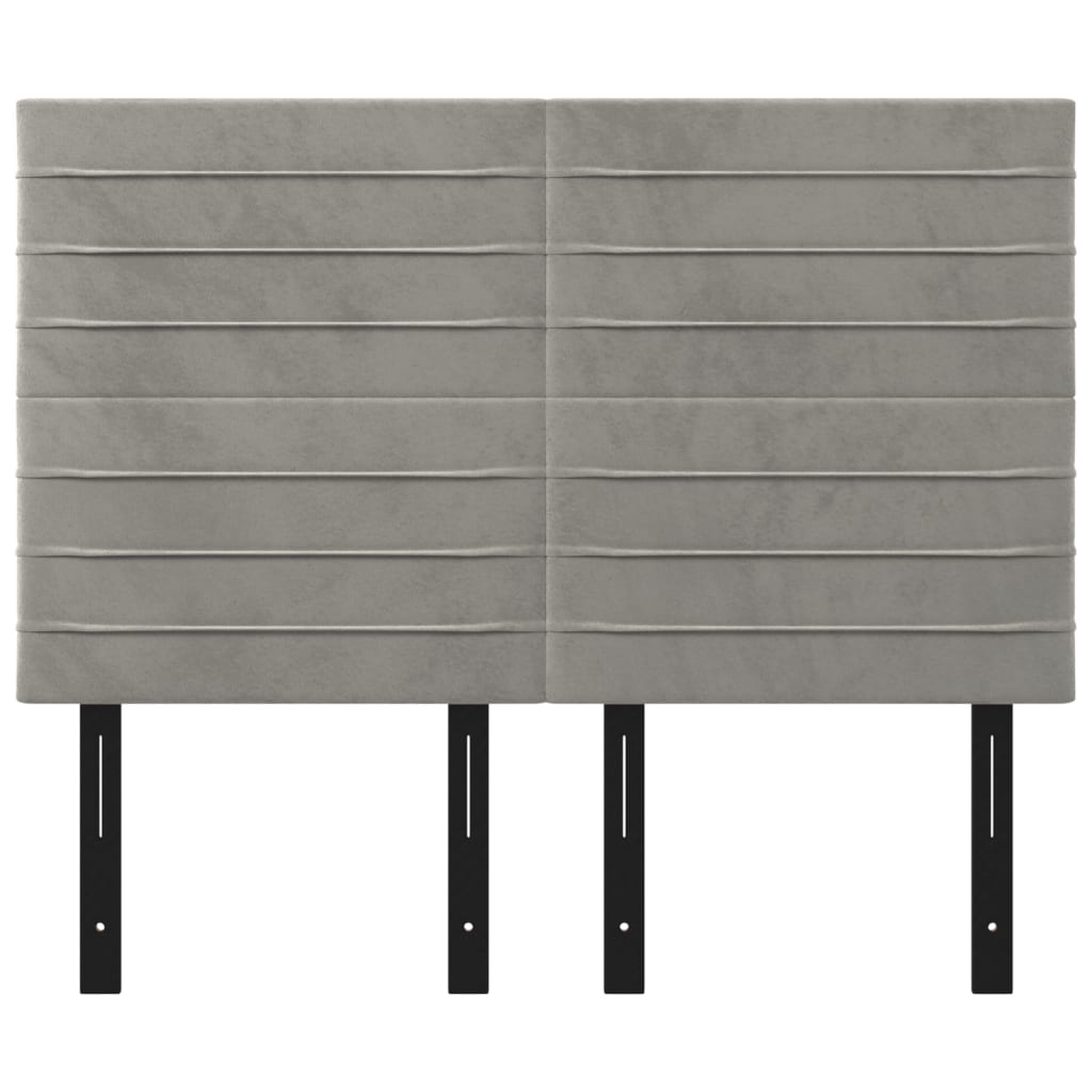 Headboards 4 pcs Light Gray 28.3"x2"x30.7"/34.6" Velvet