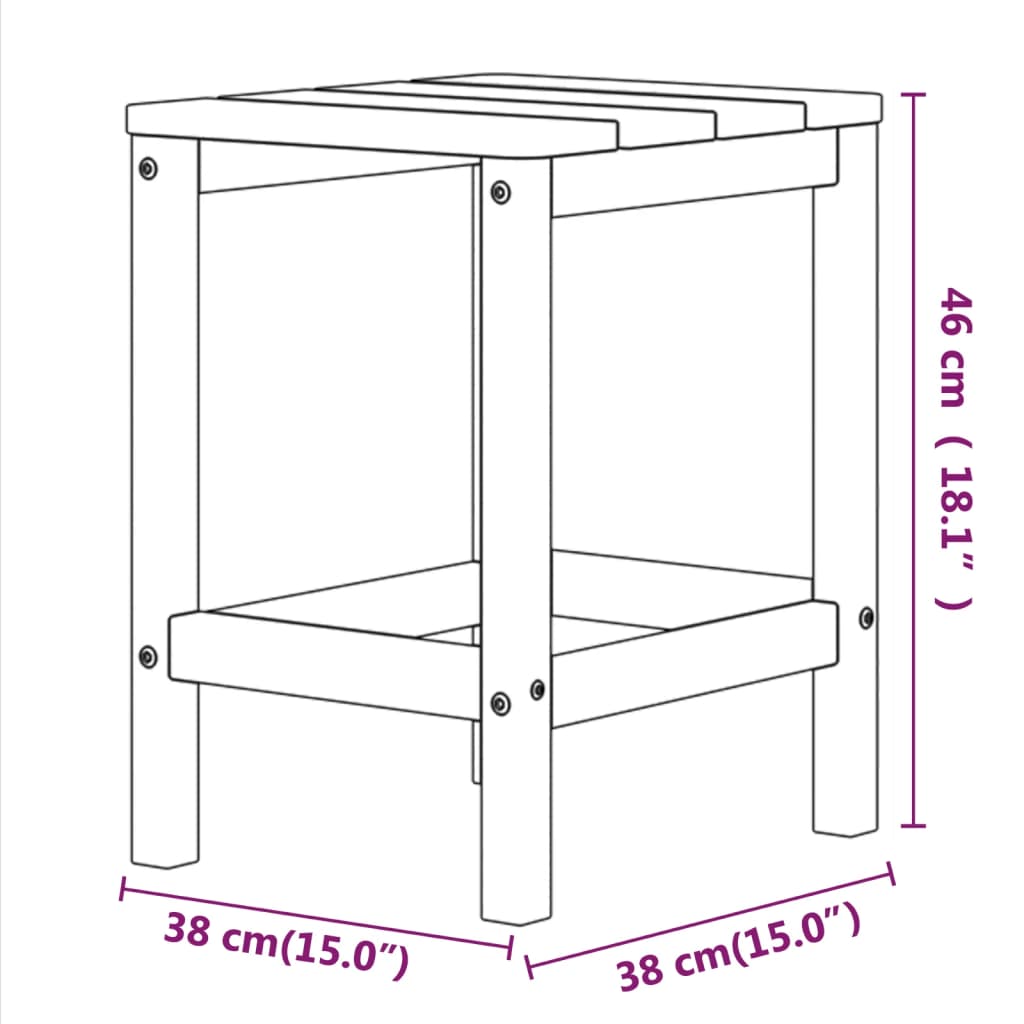 Patio Adirondack Chairs with Footstool & Table HDPE White