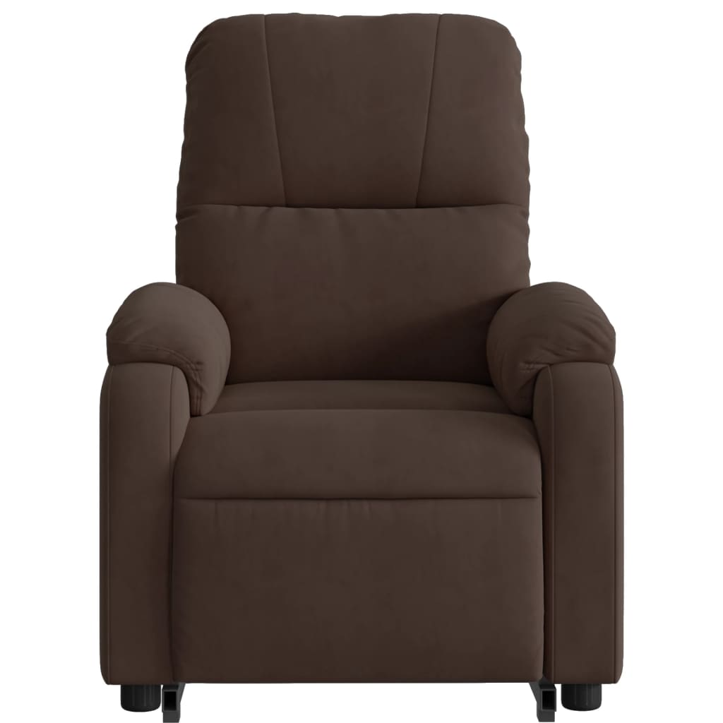 Stand up Massage Recliner Chair Brown Microfiber Fabric