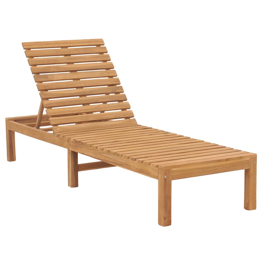 Sun Lounger Solid Teak Wood