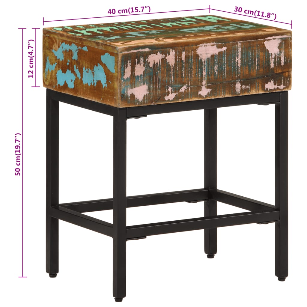 Side Table 15.7"x11.8"x20.1" Solid Wood Reclaimed