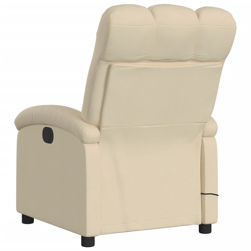 Electric Massage Recliner Chair Cream Fabric