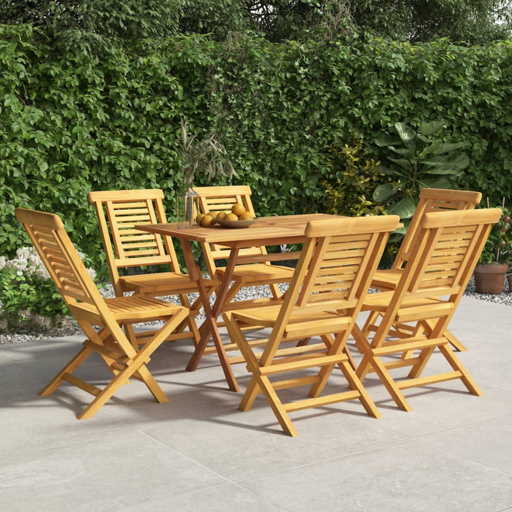 Folding Patio Chairs 6 pcs 18.5"x24.8"x35.4" Solid Wood Teak