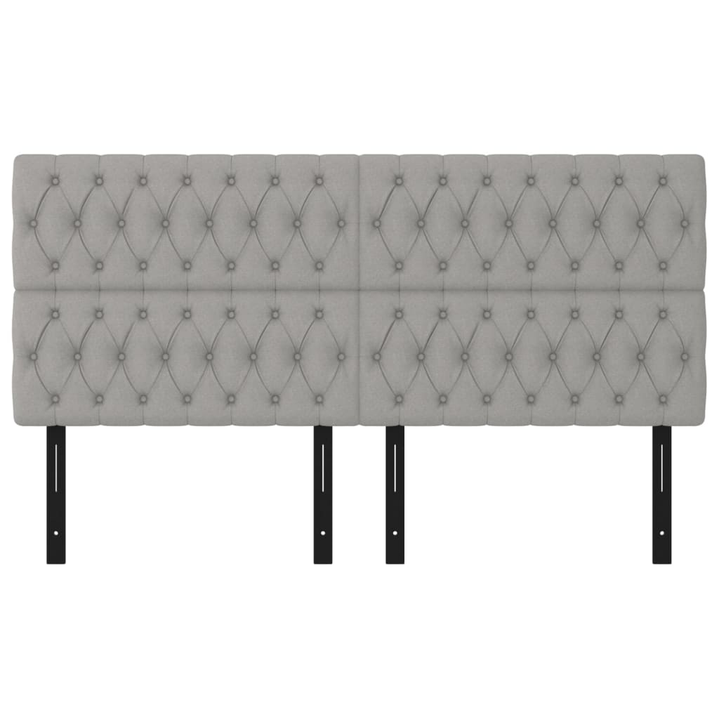 Headboards 4 pcs Light Gray 39.4"x2.8"x30.7"/34.6" Fabric