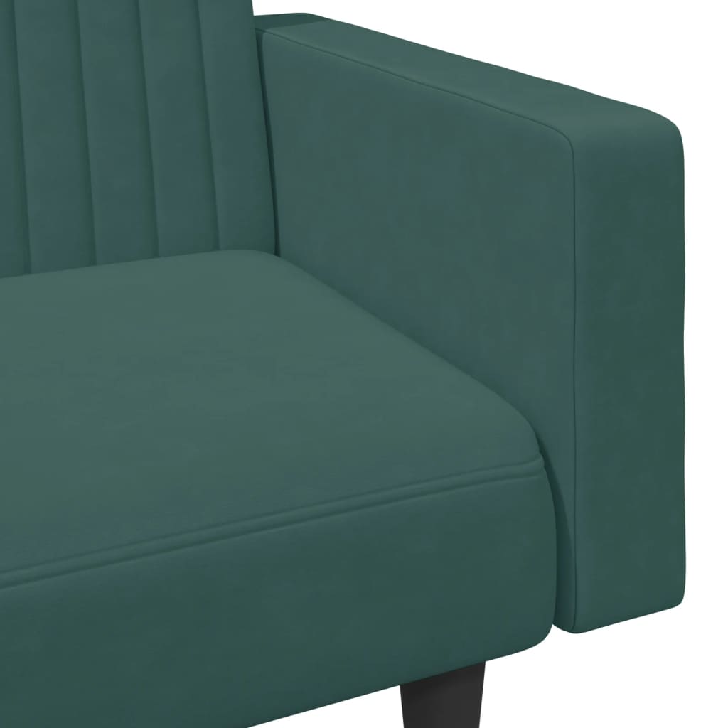 2 Piece Sofa Set Dark Green Velvet