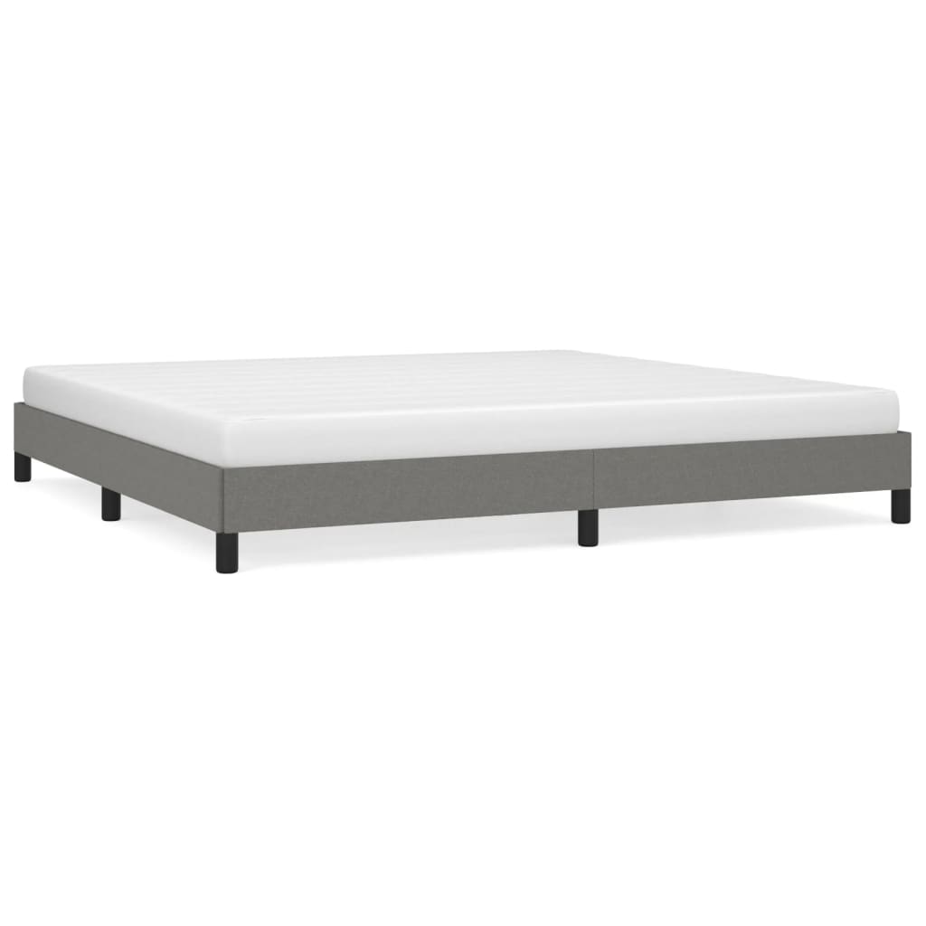 Bed Frame without Mattress Dark Gray 76"x79.9" King Fabric