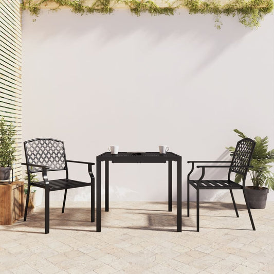 3 Piece Patio Dining Set Anthracite Steel