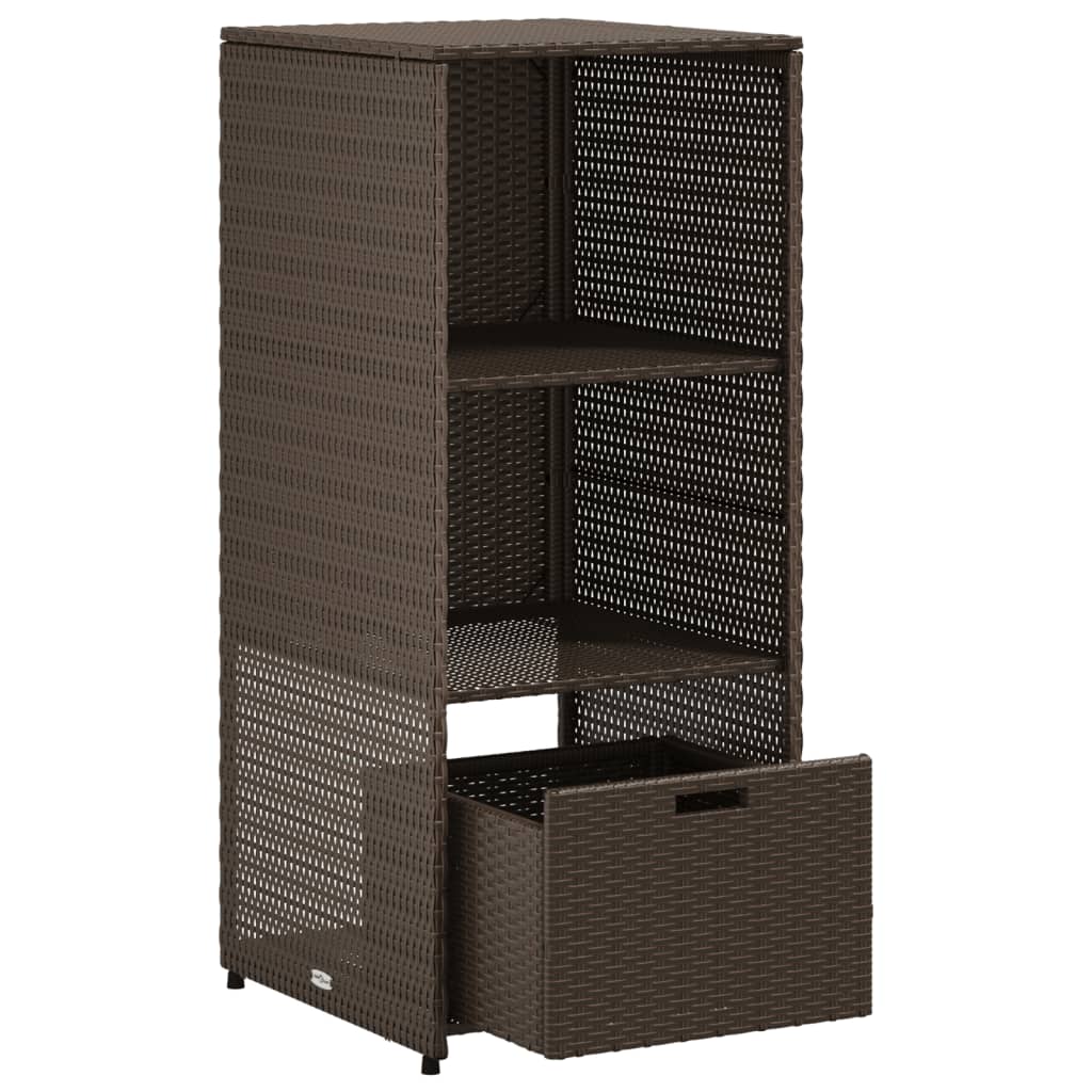 Patio Storage Cabinet Brown 19.7"x21.7"x45.3" Poly Rattan