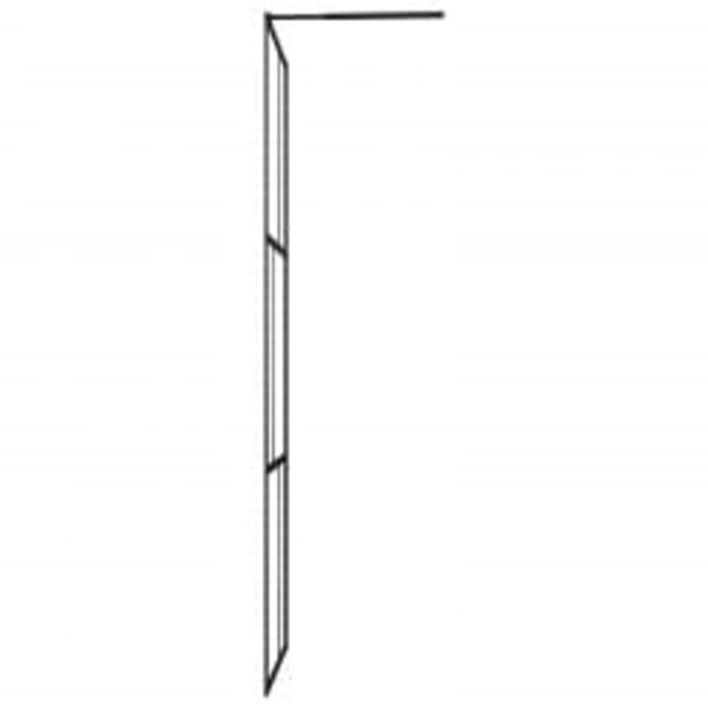 Walk-in Shower Wall with Shelf Black 39.4"x76.8" ESG Glass&Aluminum