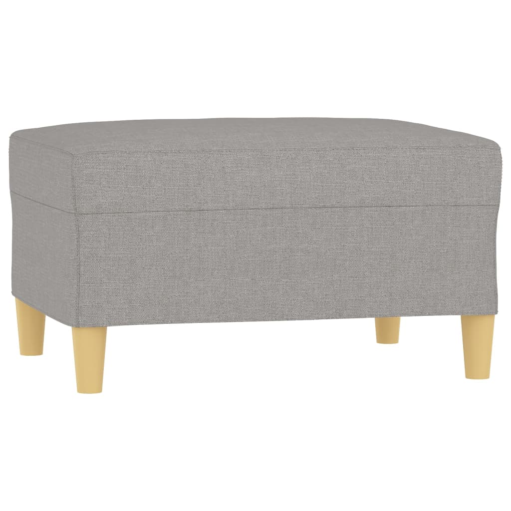 3-Seater Sofa with Footstool Light Gray 82.7" Fabric