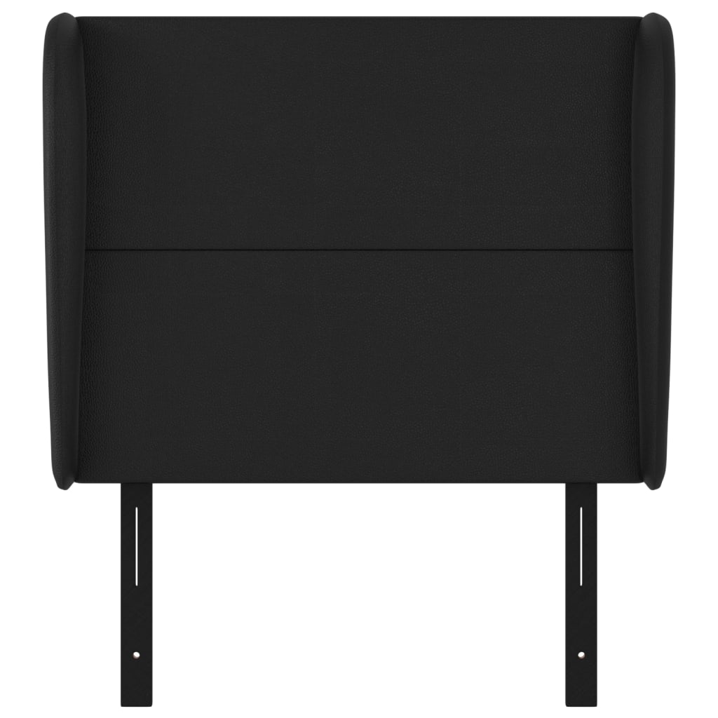 Headboard with Ears Black 40.6"x9.1"x46.5"/50.4" Faux Leather