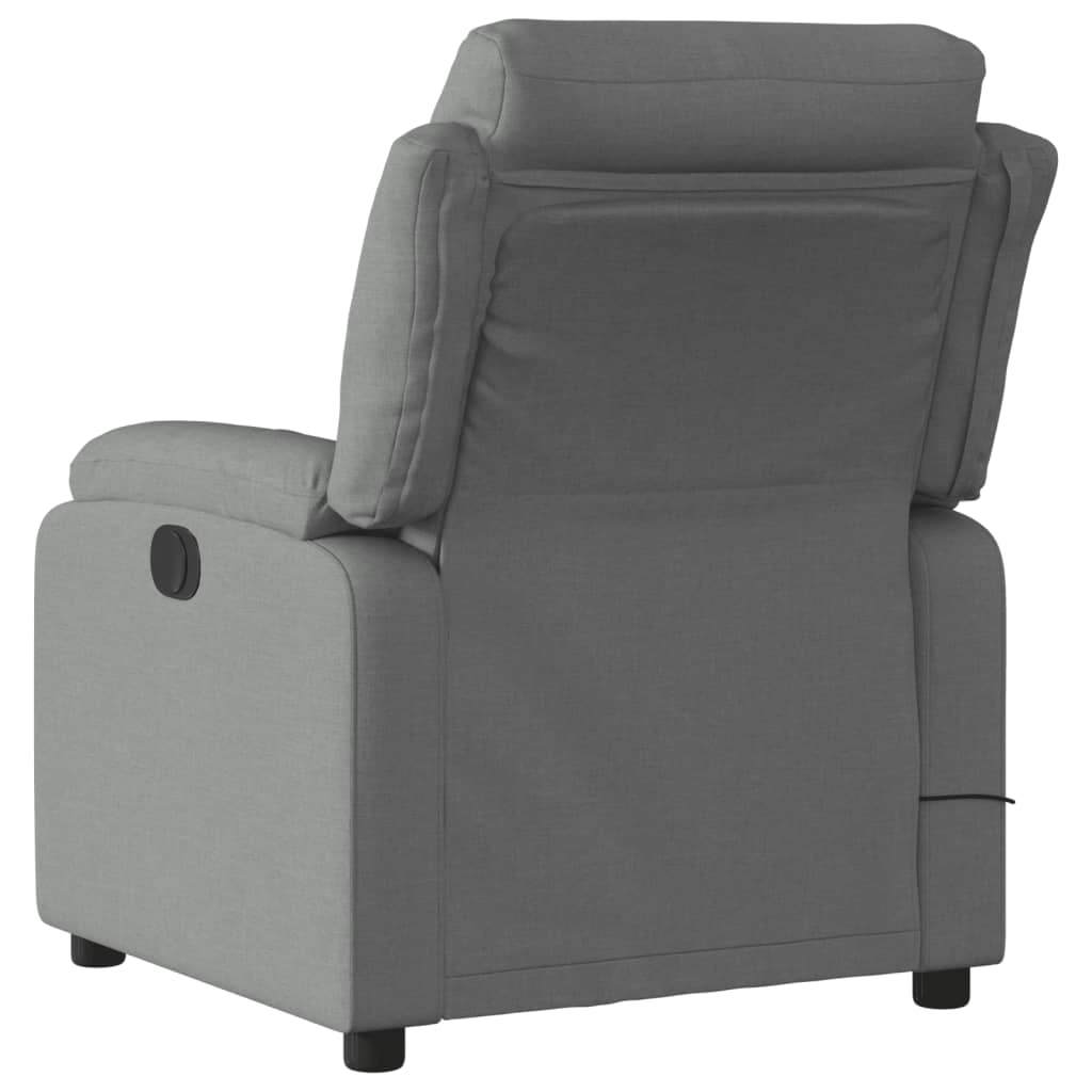 Massage Recliner Chair Dark Gray Fabric