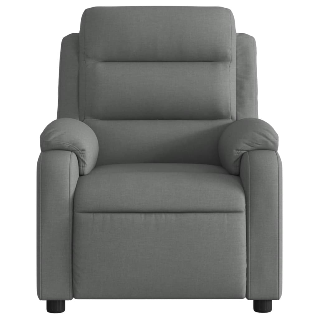 Massage Recliner Chair Dark Gray Fabric