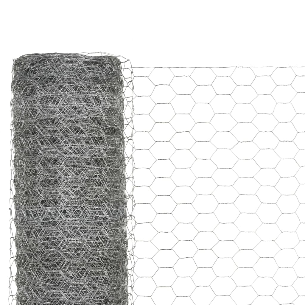 Chicken Wire Fence Galvanized Steel 82'x3.9' Silver