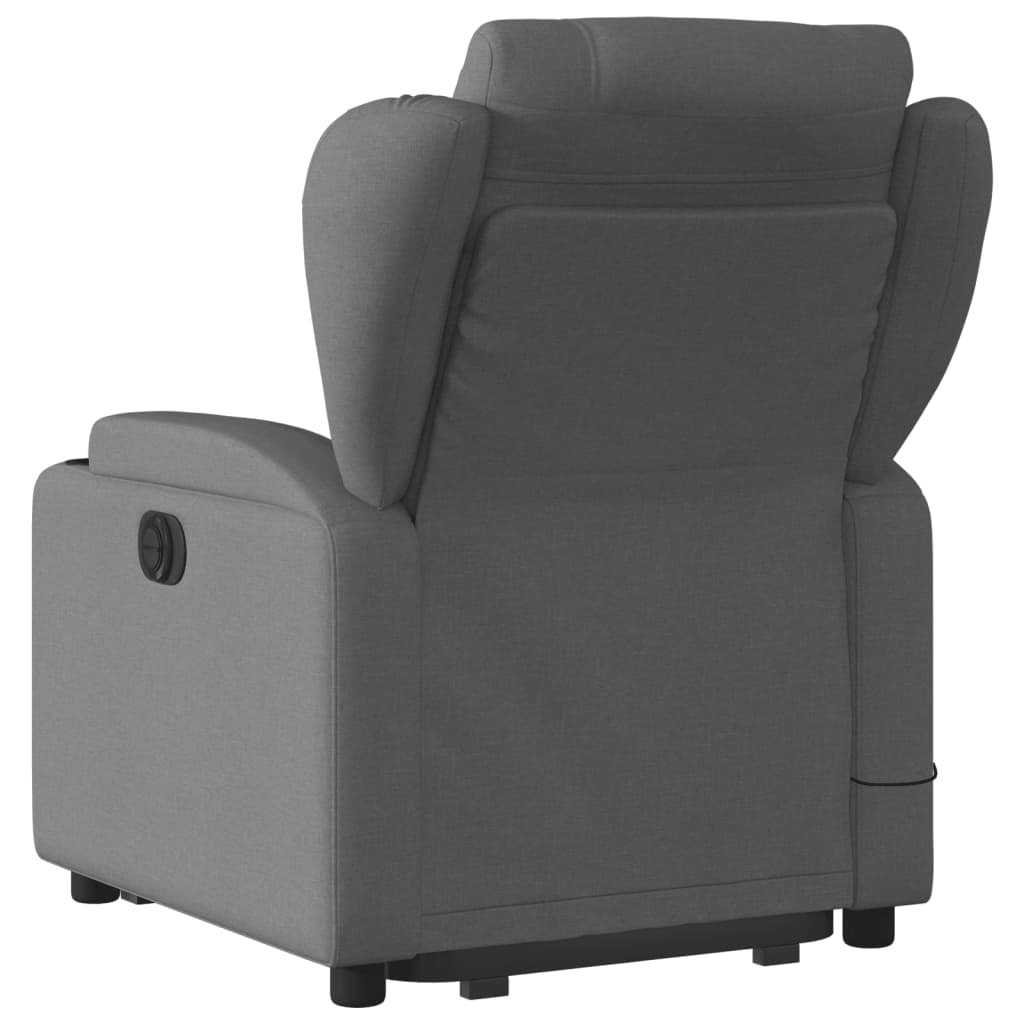 Electric Stand up Massage Recliner Chair Dark Gray Fabric