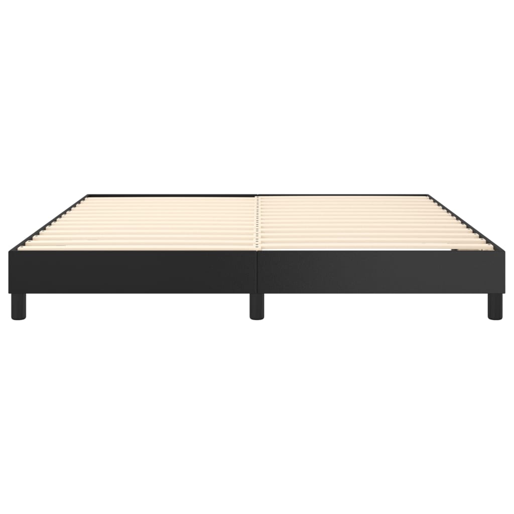 Bed Frame without Mattress Black King Faux Leather (US Only)