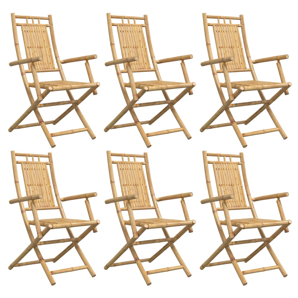 Folding Patio Chairs 6 pcs 20.9"x26"x39" Bamboo