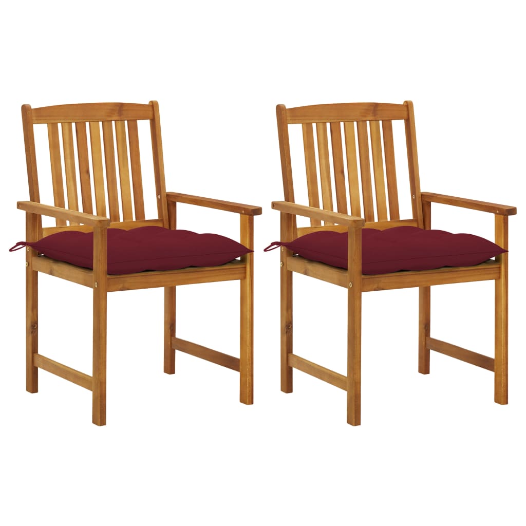 Patio Chairs with Cushions 6 pcs Solid Acacia Wood