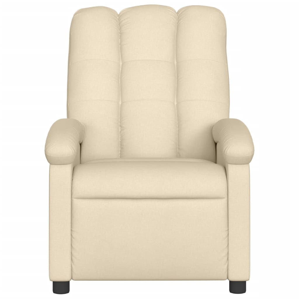 Massage Recliner Chair Cream Fabric