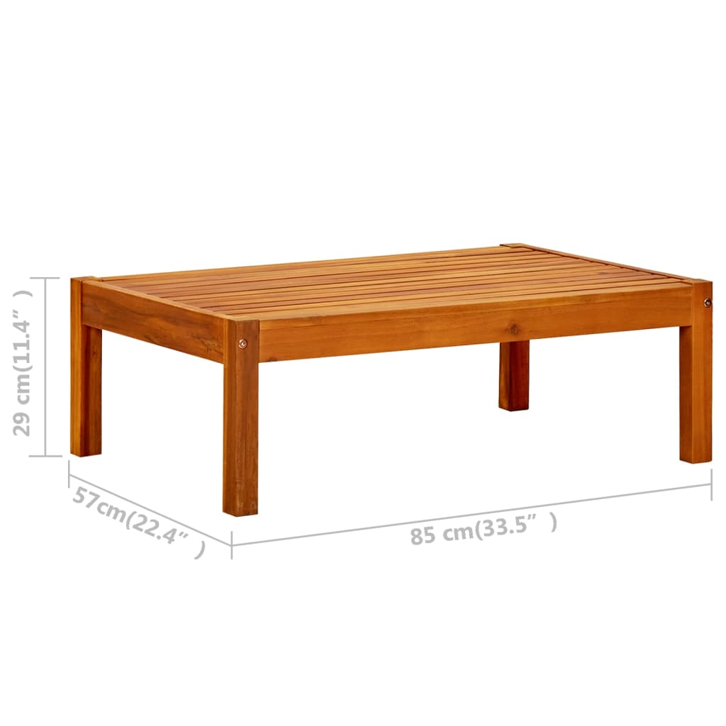 Patio Bench with Table & Footrests Solid Acacia Wood